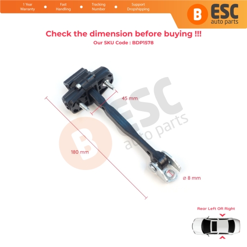 2 Pieces Rear Door Stop Check Assy Limiter Strap for Jeep Renegade BU B1 BV 2014-On 51953322
