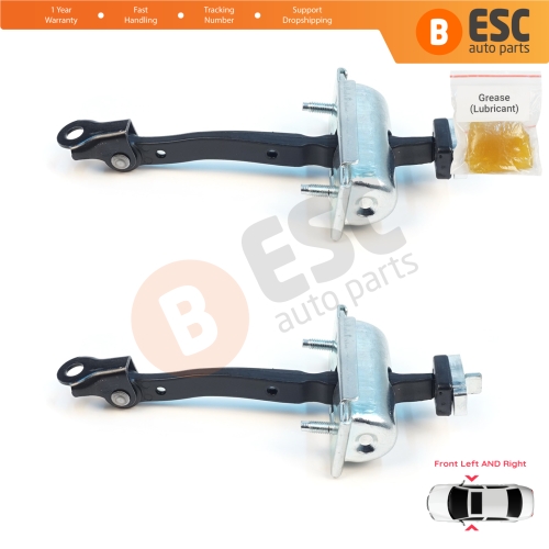 2 Pieces Front Door Stop Check Assy Limiter Strap for Jeep Cherokee MK5 KL 2014-2023 K68103030AD