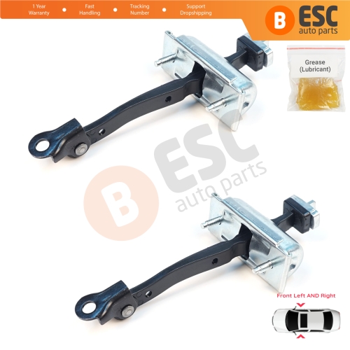 2 Pieces Front Door Stop Check Assy Limiter Strap for Jeep Cherokee MK5 KL 2014-2023 K68103030AD