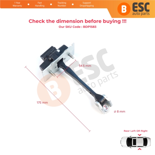 Rear Door Hinge Stop Check Strap Limiter for Citroen C Elysee Peugeot 301 9675207680