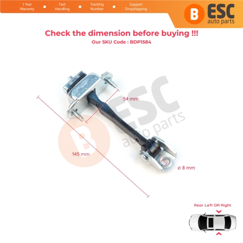 2 Pieces Rear Door Hinge Stop Check Strap Limiter for Peugeot 407 6D 6E 2004-2011 4/5-Door 9181K5