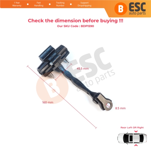 2 Pieces Rear Door Hinge Stop Check Strap Limiter for Tesla Model 3 5YJ3 2017-2023 108950900B
