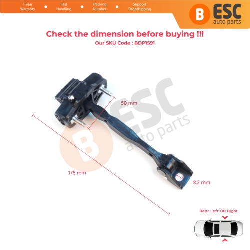 2 Pieces Rear Door Hinge Stop Check Assy Limiter Strap for Mercedes A Class W177 B Class W247 A1777306400