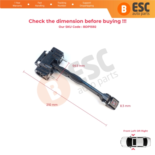 2 Pieces Front Door Hinge Stop Check Assy Limiter Strap for Mercedes C Class W206 S206 2021-On A2067209901