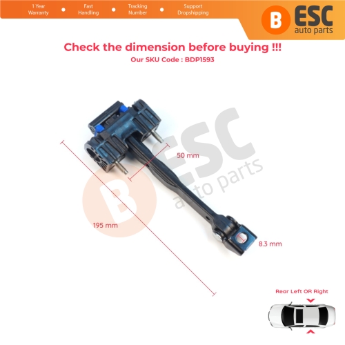 2 Pieces Rear Door Hinge Stop Check Assy Limiter Strap for Mercedes C Class W206 S206 2021-On A2067305802