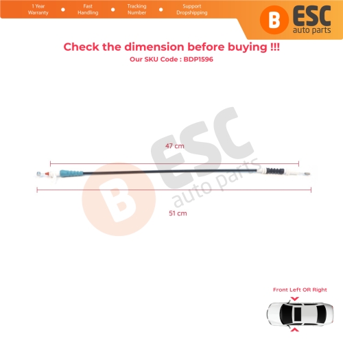 Front Exterior Door Handle Bowden Cable for BMW 3 Series F30 F31 F35 F80 M3 LCI 2012-2019 51217259828