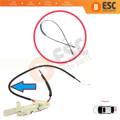 Tailgate Door Lock Handle Latch Bowden Long Cable for Renault Kangoo MK1 KC Express FC Nissan Kubistar X76 7700303592
