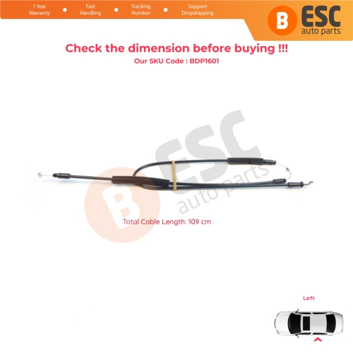 Left Side Sliding Door Outer Lock Release Cable for Fiat Doblo MK2 263 Opel Combo 51892698