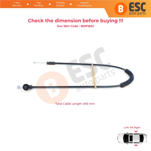 Side Sliding Door Lock Release Cable for Renault Kangoo MK1 KC Express FC Nissan Kubistar X76 8200182961