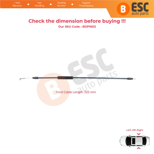Side Sliding Door Lock Release Cable for Renault Master MK3 Opel Vauxhall Movano B Nissan NV400 826703236R 8200766635