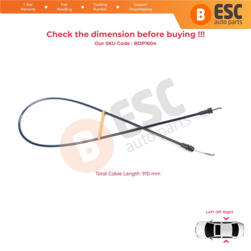 Side Sliding Door Lock Release Cable for VW Transporter T5 T5.1 T6 Carevelle Multivan 2009-2024 7E0843653 7E0843654