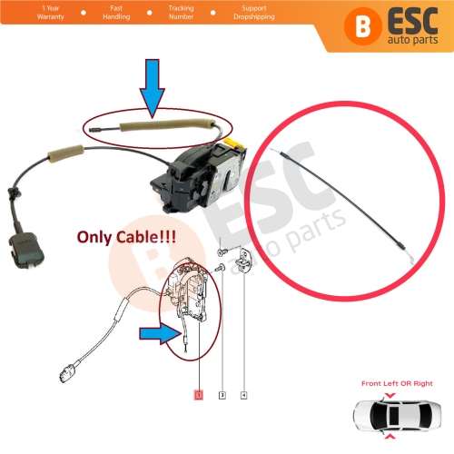 Front Door Outer Handle Lock Release Cable for Renault Master MK3 Nissan NV400 X62 Vauxhall Opel Movano B 805030009R 805020009R