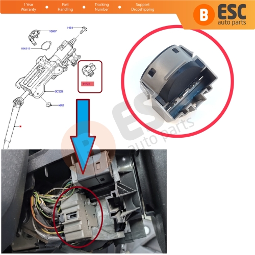 Ignition Starter Switch For Ford B-Max C-Max Fiesta MK5 6 Focus Fusion Mondeo MK3 4 S-Max Transit Courier Connect Custom AA6T11572AA