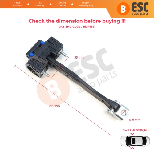 2 Pieces Front Door Stop Check Assy Limiter Strap for Ford Transit Tourneo Custom MK2 NXN V710 2023-On 2685526