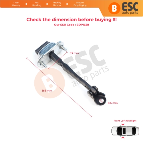 2 Pieces Front Door Stop Check Assy Limiter Strap for Dacia Renault Duster MK3 P1310 PYM PYN 2023-On 804304225R