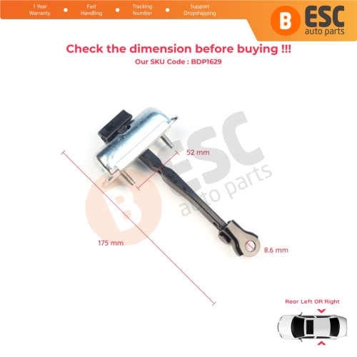 Rear Door Stop Check Assy Limiter Strap for Dacia Renault Duster MK3 P1310 PYM PYN 2023-On 824302052R