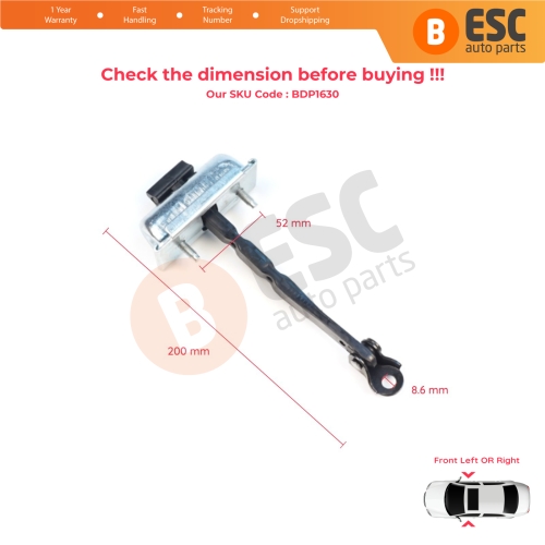 2 Pieces Front Door Stop Check Assy Limiter Strap for Renault Scenic E-Tech MK5 Mitsubishi Eclipse Cross 2025-On 804308534R