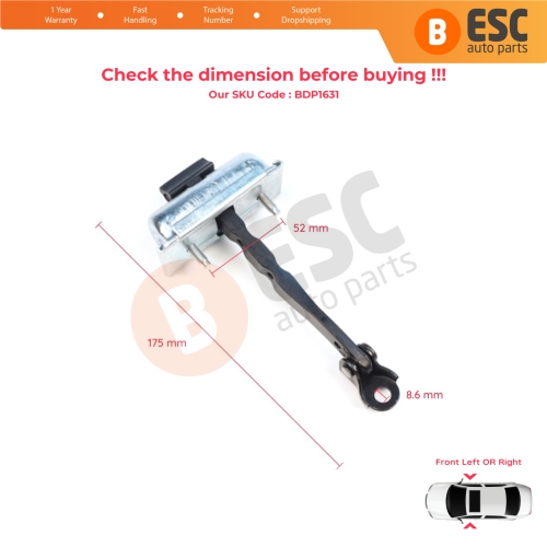 Front Door Stop Check Assy Limiter Strap for Renault 5 E-Tech Alpine A290 2024-On 804305524R