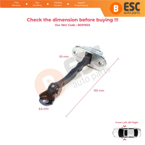 2 Pieces Front Door Stop Check Assy Limiter Strap for Nissan Qashqai MK1 J10 Dualis 2006-2014 80430JD000