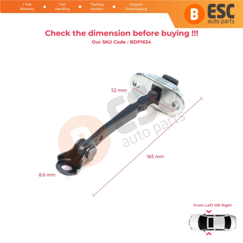 2 Pieces Front Door Stop Check Assy Limiter Strap for Nissan Micra MK5 K14 2016-2023 80430-5FA0A