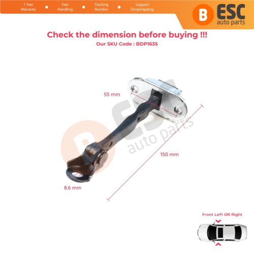 2 Pieces Front Door Stop Check Assy Limiter Strap for Nissan Micra MK4 K13 K13K K13KK 2011-2022 804301HB0A