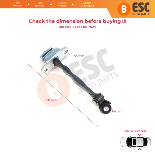 2 Pieces Rear Door Stop Check Assy Limiter Strap for Nissan Micra MK4 K13 K13K K13KK 2011-2022 824301HB0A
