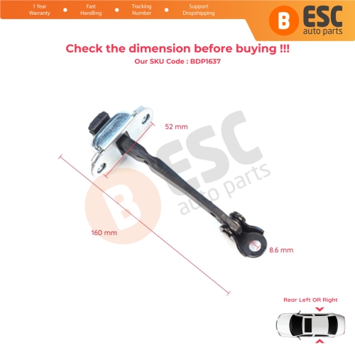 Rear Door Stop Check Assy Limiter Strap for Nissan Juke MK2 F16 2019-On 824306PA0A