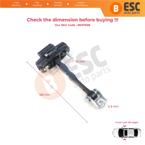 2 Pieces Front Door Stop Check Assy Limiter Strap for Volvo V40 525 Cross Country 526 2012–2019 31299810