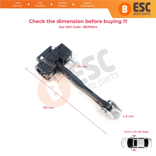 2 Pieces Front Door Stop Check Assy Limiter Strap for Volvo XC90 MK2 256 2014-On 31395137
