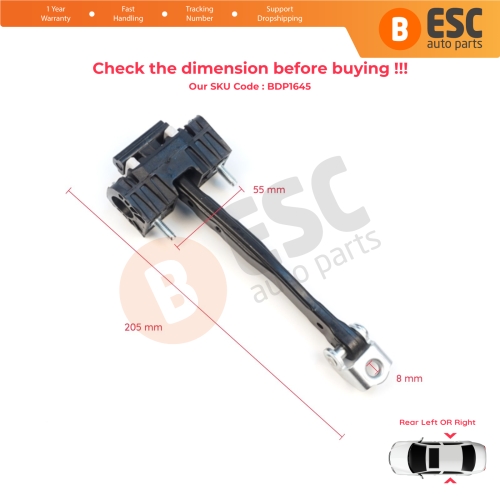 2 Pieces Rear Door Stop Check Assy Limiter Strap for Volvo XC90 MK2 256 2014-On 31395138