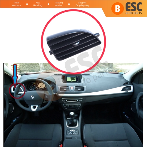 Dashboard Side Air Vent Grill Cover Trim Nozzle Deflector Diffuser Left for Renault Megane MK3 2008-2016 Fluence L3 2009–2020 687618845R 687604198R