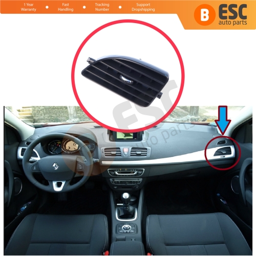 Dashboard Side Air Vent Grill Cover Trim Inner Diffuser Right for Renault Megane MK3 2008-2016 Fluence L3 2009–2020 687604198R