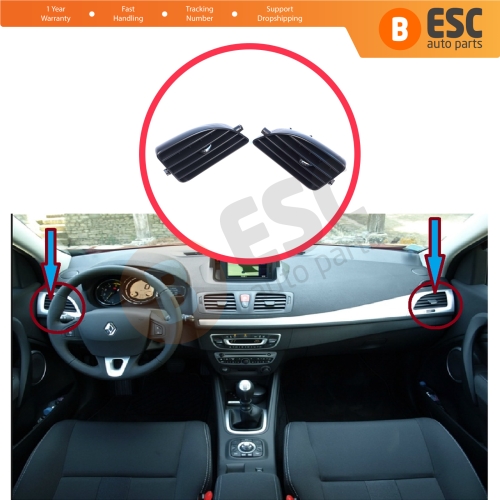 Dashboard Side Air Vent Grill Cover Trim Nozzle Deflector Diffuser Left Right for Renault Megane MK3 2008-2016 Fluence L3 2009–2020 687618845R 687604198R