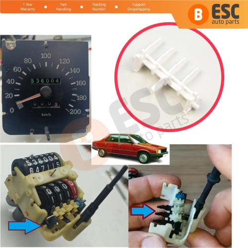 Kilometer Odometer Speedometer Cluster Trip Meter Km/h Reset Part for Renault 9 R9 L42 1981-1997 