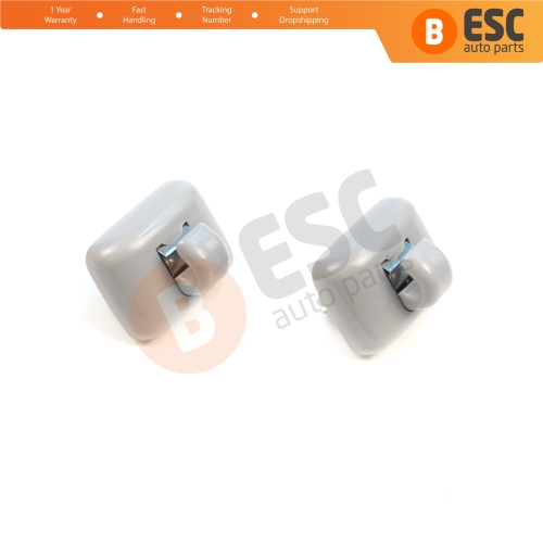 2 Pieces Sun Visor Shade Holder Hook Clips Gray Color for Audi A1 A3 A4 B7 B8 B9 A5 A6 C6 Q2 Q3 Q5  TT Seat Exeo