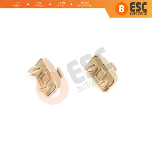 2 Pieces Sun Visor Shade Holder Hook Clips Beige Color for Audi A1 A3 A4 B7 B8 B9 A5 A6 C6 Q2 Q3 Q5 TT Seat Exeo