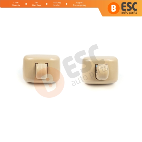 2 Pieces Sun Visor Shade Holder Hook Clips Beige Color for Audi A1 A3 A4 B7 B8 B9 A5 A6 C6 Q2 Q3 Q5 TT Seat Exeo