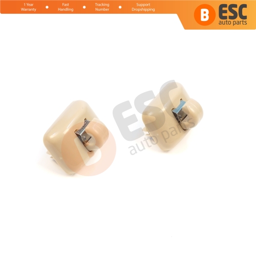 2 Pieces Sun Visor Shade Holder Hook Clips Beige Color for Audi A1 A3 A4 B7 B8 B9 A5 A6 C6 Q2 Q3 Q5 TT Seat Exeo