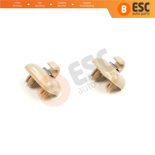 2 Pieces Sun Visor Shade Holder Hook Clips Beige Color for Audi A1 A3 A4 B7 B8 B9 A5 A6 C6 Q2 Q3 Q5 TT Seat Exeo