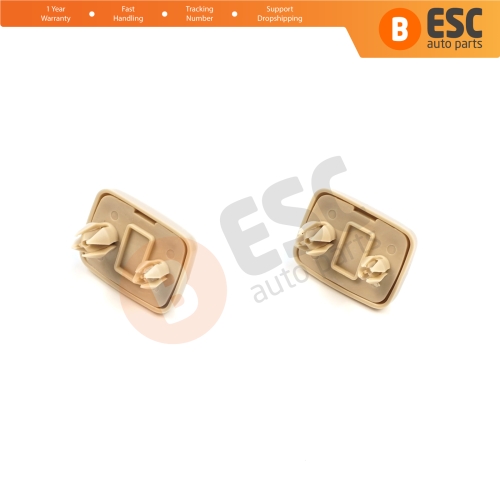 2 Pieces Sun Visor Shade Holder Hook Clips Beige Color for Audi A1 A3 A4 B7 B8 B9 A5 A6 C6 Q2 Q3 Q5 TT Seat Exeo