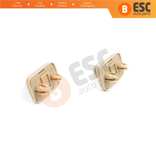 2 Pieces Sun Visor Shade Holder Hook Clips Beige Color for Audi A1 A3 A4 B7 B8 B9 A5 A6 C6 Q2 Q3 Q5 TT Seat Exeo