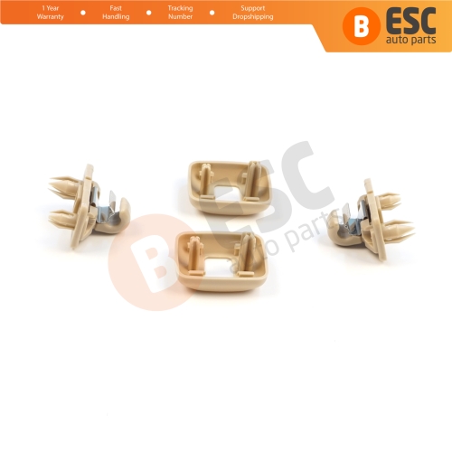 2 Pieces Sun Visor Shade Holder Hook Clips Beige Color for Audi A1 A3 A4 B7 B8 B9 A5 A6 C6 Q2 Q3 Q5 TT Seat Exeo