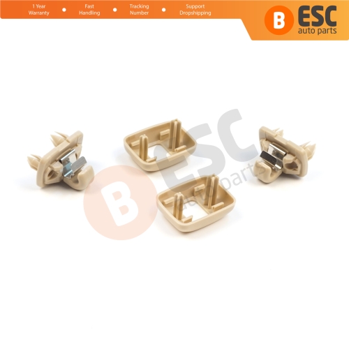 2 Pieces Sun Visor Shade Holder Hook Clips Beige Color for Audi A1 A3 A4 B7 B8 B9 A5 A6 C6 Q2 Q3 Q5 TT Seat Exeo