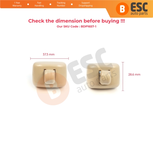 2 Pieces Sun Visor Shade Holder Hook Clips Beige Color for Audi A1 A3 A4 B7 B8 B9 A5 A6 C6 Q2 Q3 Q5 TT Seat Exeo
