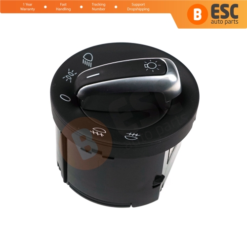 Chrome Headlight Control Switch Knob For VW Seat Skoda 3C8 941 431C...