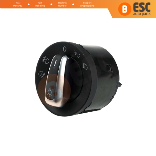 Chrome Headlight Control Switch Knob For VW Seat Skoda 3C8 941 431C...