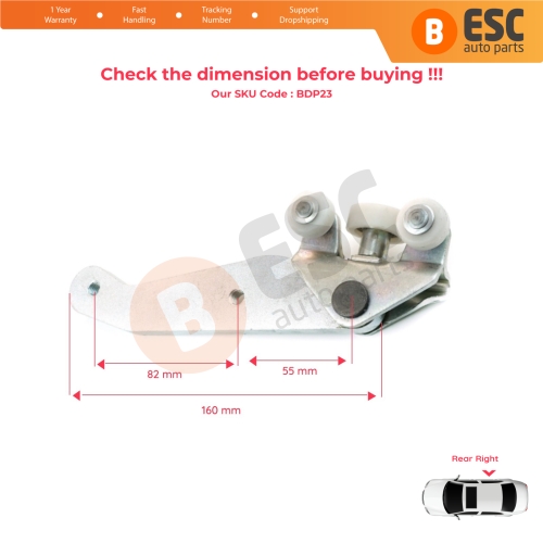 Right Side Rear Sliding Door Lower Roller Guide Hinge for VW Transporter T4 Caravelle Multivan 1990-2003 701843406B 