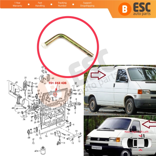 Side Rear Sliding Door Top Upper Roller Guide Hinge for VW Transporter T4 Caravelle Multivan 1990-2003 701843436A 