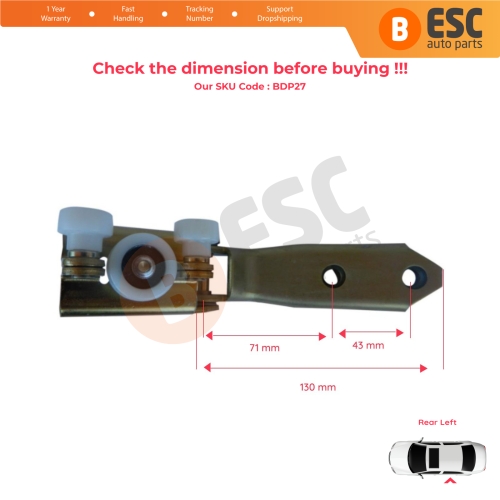 Left Side Rear Sliding Door Middle Roller Guide Hinge for VW Transporter T4 Caravelle Multivan 1990-2003 701843335A 