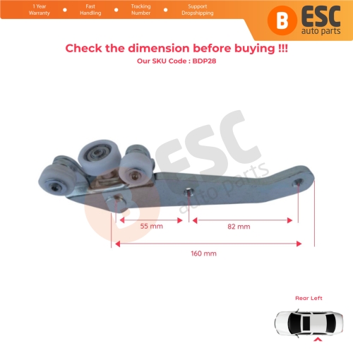 Left Side Rear Sliding Door Lower Roller Guide Hinge for VW Transporter T4 Caravelle Multivan 1990-2003 701843405B